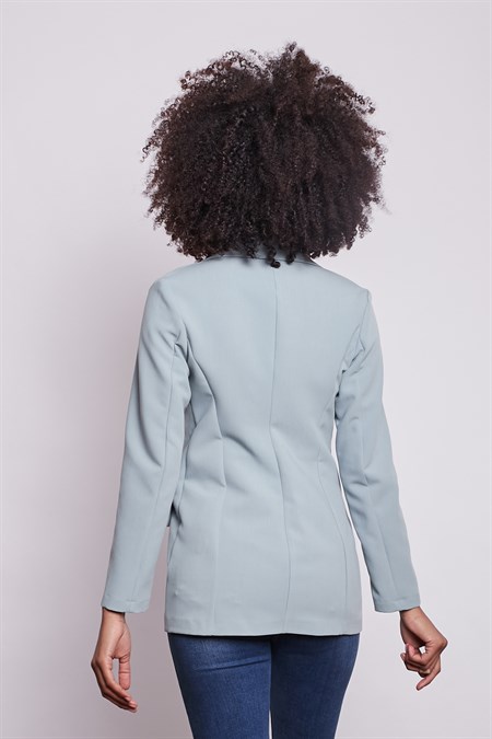 JUMENTkadın blazer düğmeli uzun kol şık ofis ceket